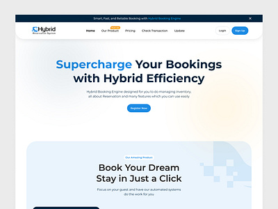 Hybrid Booking aminata yazda bali blue blue color blue orange booking booking engine engine hybrid booking landing page orang blue orange color simple simple website ui ui ux ux web website yazda