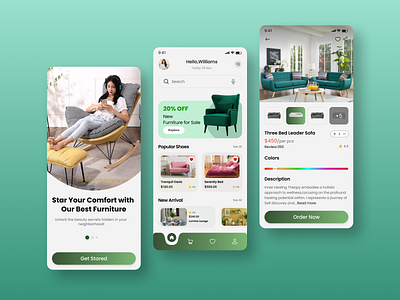 Mobile App - Furniture Ecommerce App android app design app design figma design ios design landing page design mobile app design product design redisign responsive design screenshot design ui ui ux design ux web design