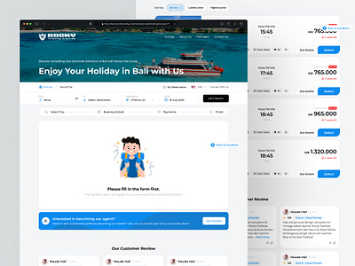 Hybrid - Booking Engine aminata yazda bali blue blue color booking booking engine dekstop design hybrid hybrid booking landing page modern product responsive simple ui updated ux website yazda