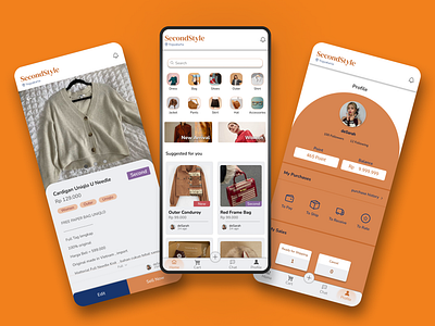 SecondStyle - UI Design for Thrift Fashion appsdesign thriftapps ui uiux