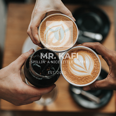 Mr. KAFI Cafe bar Branding advertisement branding cafe branding coffee cafe bar logo modern ui vintage