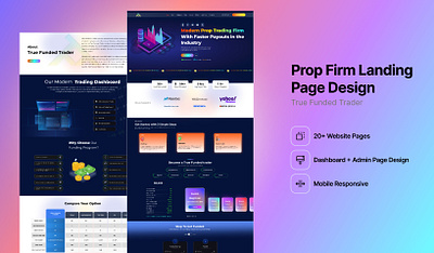 Prop Firm Trading Landing Page dashboard design landing page prop firm trader trading ui ux web design