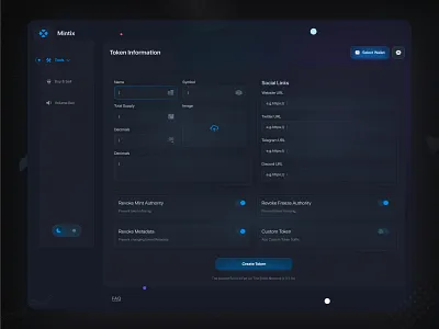 Future Token Information (Input Form) form form dashboard form ui input field token information ui