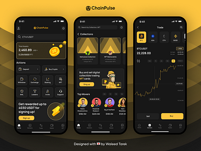 Crypto Exchange and onchain analysis & metric development app analysis binance blockchain bulish cap coimarket crypto defi design etherum exchange finance graph onchain ui ux wallet web3