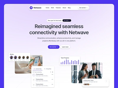 Netwave: Saas Website Task Collaboration Tools 🗂️ activity planner landing page planning product design productivity productivity website project management saas landing page saas web design saas website task management team management team management landing page team management tools team work website ui web web design webpage website