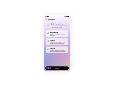 Enable Permissions app app design app permissions camera camera access design enable location enable notifications enable permissions location location permissions notification permission notifications permissions phonepe product design ui user interface