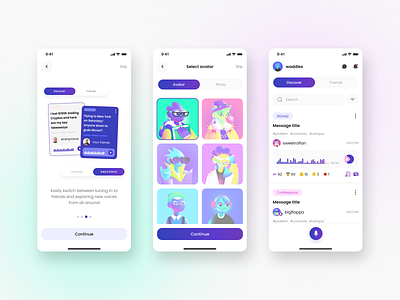 Social App android colorful figma ios social ui