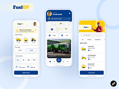 FuelUP - fuel delivery App app app design app development delivery app fuel delivery app fuel delivery vehivle fuelup location tracking mobile app online delivery service ui design ui ux ux design visual design