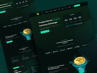 Crypto ICO Landing Page UI/UX Design crypto cryptocurrency website defi defi landing design financial fintech ico landing landing page platform startup token trading ui ux user experience user interface web design web3 webdesign