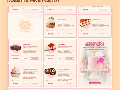 Rosette -fine pastry- website concept_3/4 art direction branding cards concept design ecommerce figma fine pastry identity shop ui web web design webdesign website