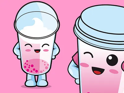 Bobbanion 01 apparel beverages cartoon character design clothing design cute diary drink food graphic design ice cream illustration mascot milk pink sweets vector illustration