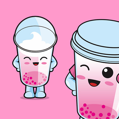 Bobbanion 01 apparel beverages cartoon character design clothing design cute diary drink food graphic design ice cream illustration mascot milk pink sweets vector illustration