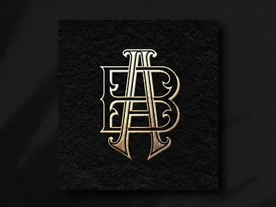 AB or BA Vintage Monogram Wedding branding invitation logo monogram monogram logo wedding wedding monogram