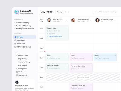 AI Calendar action ai ai design aicalendar assistant automation calendar component cta dashboard list manage menu options schedule task taskmanagement to do ui