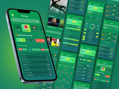 Sports Data App android figma green ios sports app ui