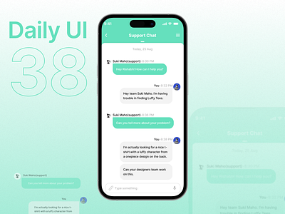 Designed a live chat UI design product design ui ux