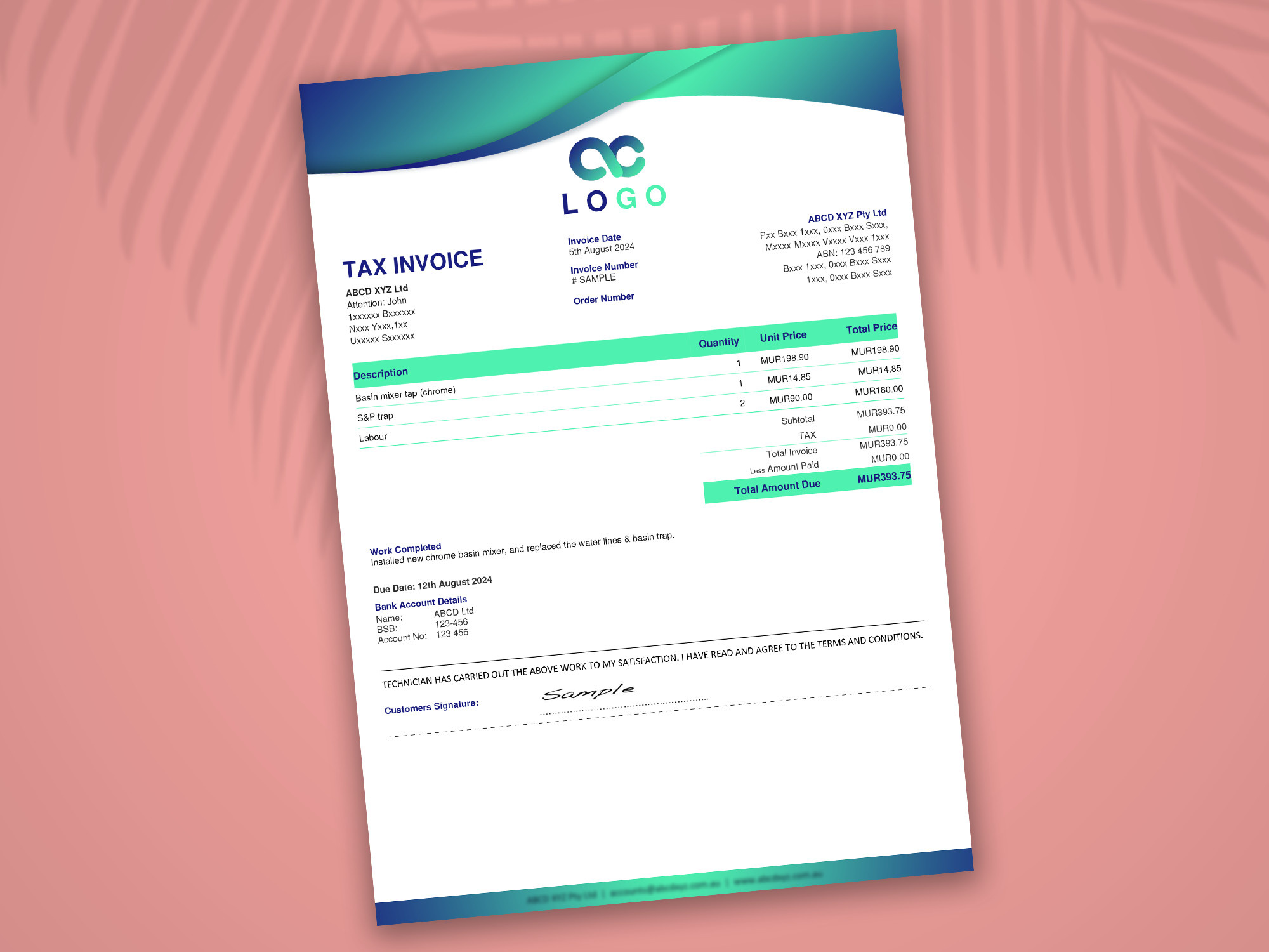 ServiceM8 Custom Invoice branding branding invoice design branding letterhead graphic design invoice invoice letterhead invoice template letterhead design modern invoice design modern letterhead servicem8 custom invoice servicem8 custom template servicem8 custom templates servicem8 invoice servicem8 invoice template servicem8 template servicem8 templates stationery design xero custom invoice xero custom template