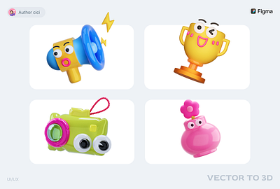 A set of cute 3D icons 3d icon illustration