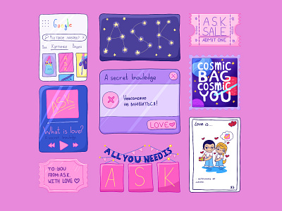 Girls brand illustration. Stickers brand illustration branding cartoon colorful community computer cute digital art emoji girl illustration letter love postcard retro social media sticker ticket vibe woman