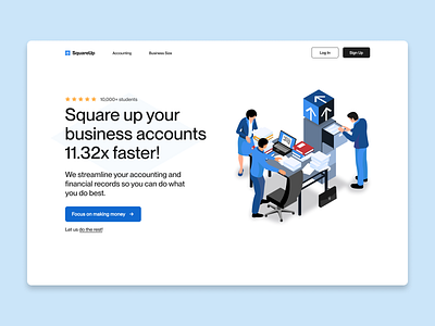 Landing Page for accounting services challenge design isometric landing pange ui web design website