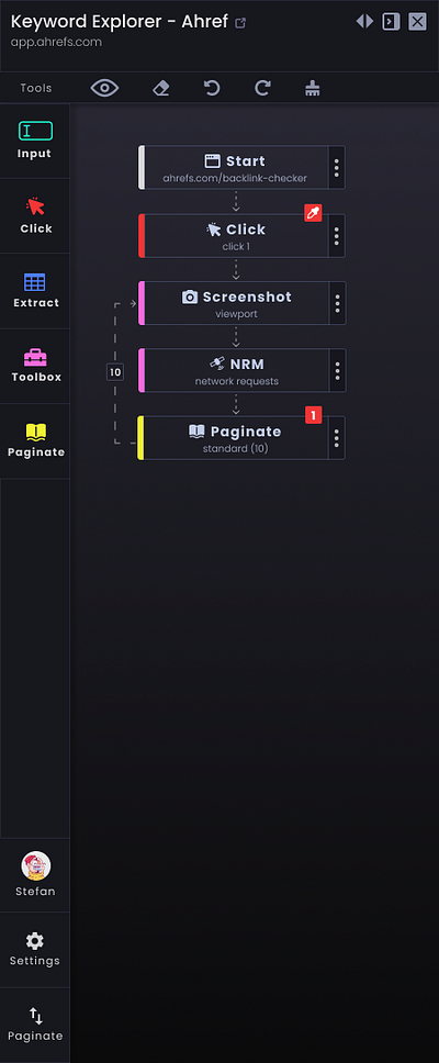 UI rework of Automatio automation chrome extension figma no code ui ux webflow