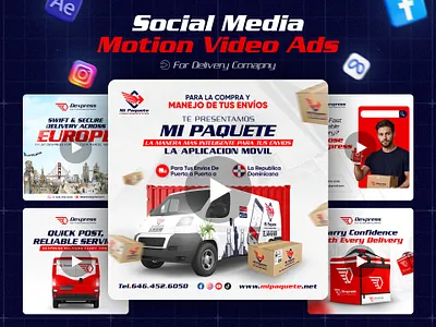 Delivery Courier Company | Social Media Motion Video Ads 🔥 ads company courier delivery facebook instagram motion motion graphics social media startup video video ads