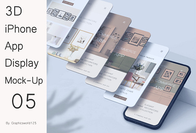 3D iPhone App Display Mock-Up 05 iphone 16