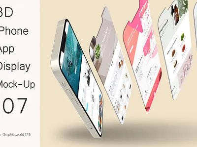 3D iPhone App Display Mock-Up 07 iphone 16