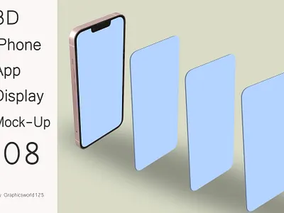 3D iPhone App Display Mock-Up 08 iphone 16