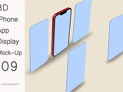 3D iPhone App Display Mock-Up 09 iphone 16