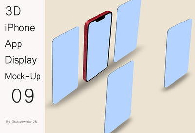 3D iPhone App Display Mock-Up 09 iphone 16