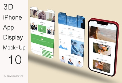 3D iPhone App Display Mock-Up 10 iphone 16