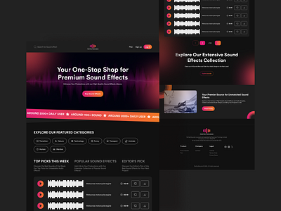 Creating a Seamless Sound Effect Shopping Experience app design clean dark mood ecommece landing page ui minimal design sound effect sound effect sell sound effect selling ued ui ui ux design web design