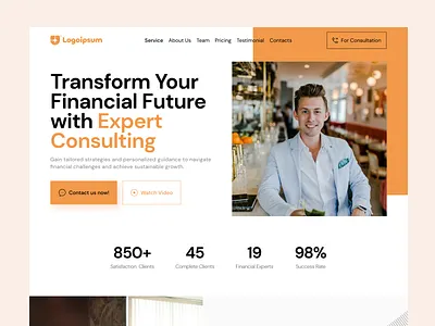 Expert Financial Consulting Web Design UI app design clean concept consultation web design consulting finance consultation landing page design ui ui designer ui ux design ux