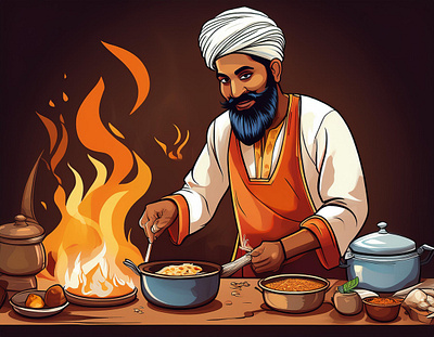 Indian cooking graphic design