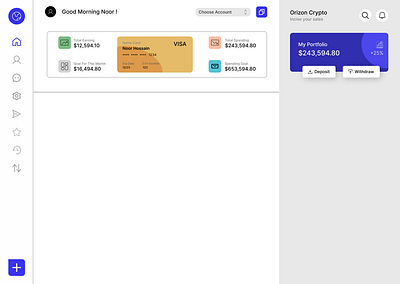 Crypto Wallet Dashboard of the User cryptodashboard cryptowallet dark dashboard dashboard design figma light dashbaord porfolio dashbaord portfolio ui user interface ux design wallet dashbaord web design