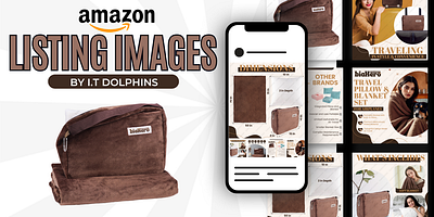 Premium Amazon Listing - Travel Pillow and Blanket ama amazonapluscontent amazonlistingimages brandgraphics branding design graphic design illustration infographics listingimages pillow travel