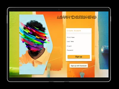 Sign Up page design of a Design Learning app for ipad ui