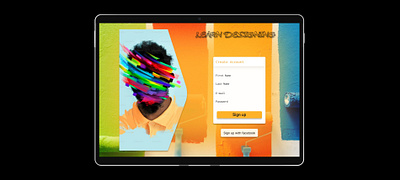 Sign Up page design of a Design Learning app for ipad ui