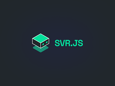 SVR.JS logo 3d character cute dark ghost green isometric logo minimalism robot server tech