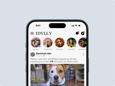 Social Media app - Post app application branding feed graphic design homepage idylly post public social social app social media story ui uxui สตอรี่ แอป แอปพลิเคชั่น โพส โพสต์