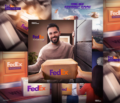 Social media ads fedex instagram post photoshop