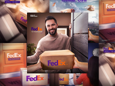 Social media ads fedex instagram post photoshop