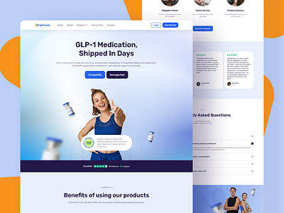 Brightmeds - Home Page landing page medical ui ux