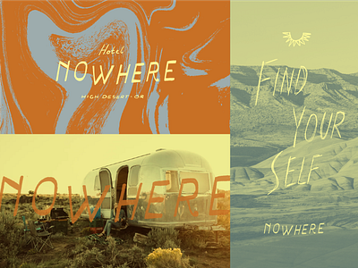 Hotel Nowhere Branding brand design branding desert design graphic design hand hotel hotel branding illustration lettering logo logo design nowhere oregon restaurant sun vector vintage