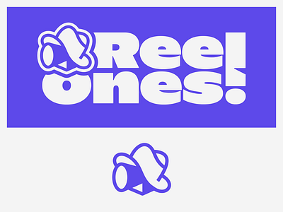 Reel Ones! logo bold branding camera exclimation point film hat icon logo sebm typography