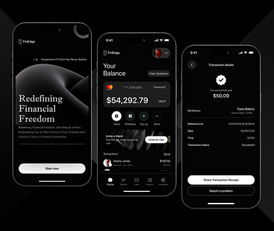 FinEdge - Finance Mobile App app design banking design finance finance app finance management fintech fintech app funds control ios mobileapp money money management product design ui ui design uiux uiux design ux ux design