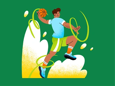 Olympics - Basketball 🏀 2d adobe illustrator art basketball character design clean colour colourful design digital art illustration olympics organic sports texture