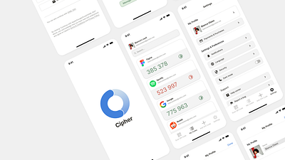 Cipher Authenticator App | UI Design adobe illustrator figma logo logo design product designer ui design wireframes