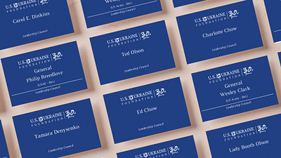 Minimalist Business Card Design for U.S.-Ukraine Foundation business cards graphic design